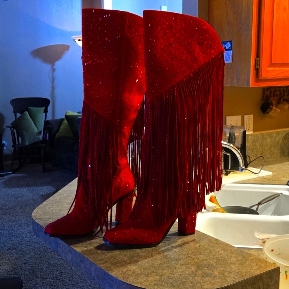 Jessica simpson red boots 8.5